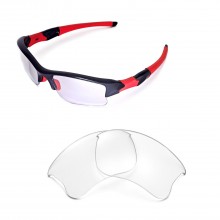 Walleva Clear Non-Polarized Replacement Lenses for Oakley Flak Jacket XLJ Sunglasses